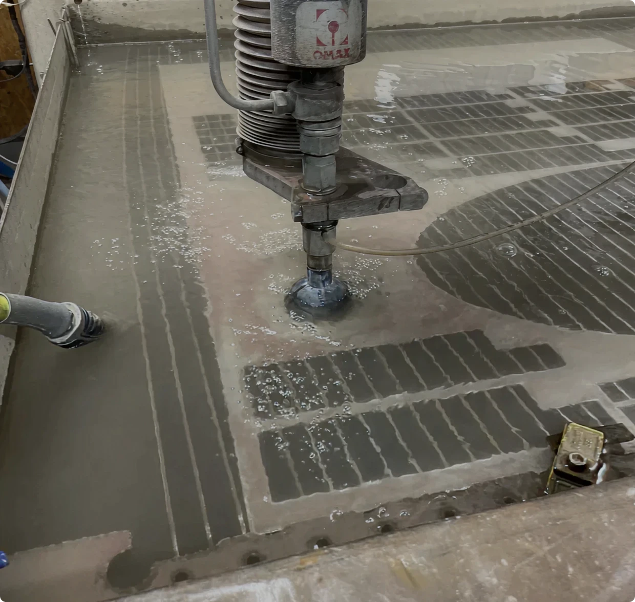 Industrial waterjet cutting process
