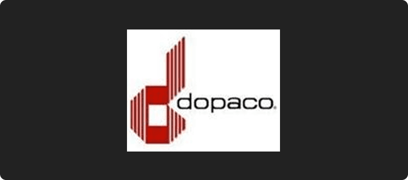 Dopaco logo on dark background